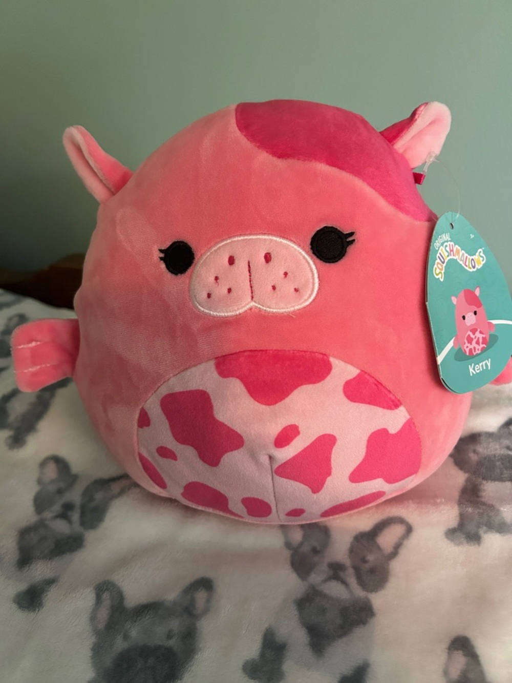 Squishmallows Pink and Hot Pink Kerry Cow Plush